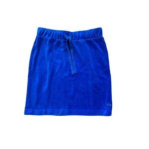 Juicy Couture Vintage Y2K Cobalt Blue Velour Mini Skirt Crown Logo XS‎ NWT